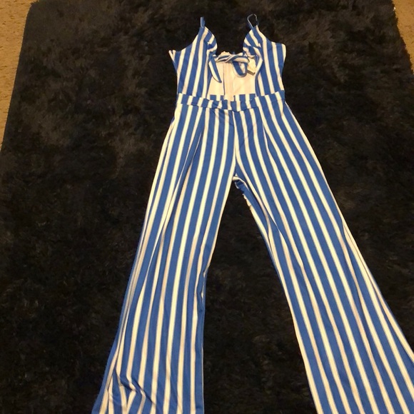 Striped Super Stretchy Cute Summer Jumpsuit - Picture 2 of 2